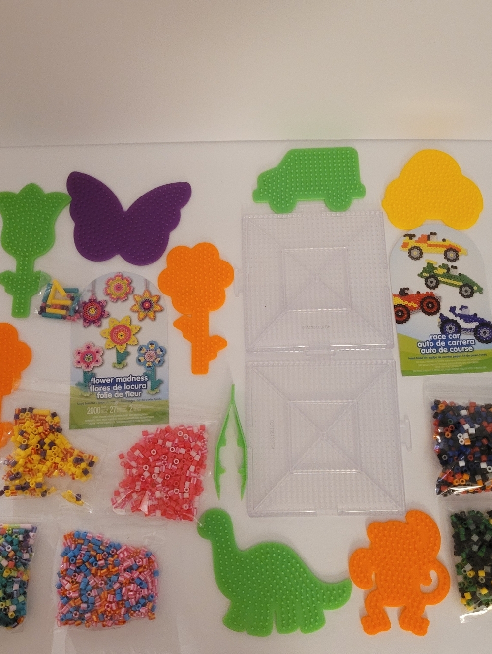 Perler Beads and Pegboards  Bundle Flower Madness Race Car Summer Craft DIY
